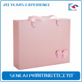 Sencai pink and dark red book shape box with bowknot and ribbon handle